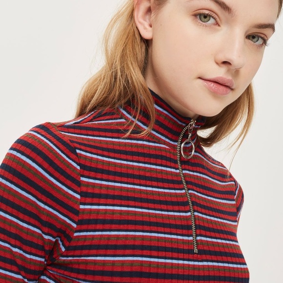 Top shop zipped funnel neck long sleeve - Picture 3 of 3